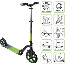 muuwmi Aluminium Scooter Pro 230/205 mm grün EINHEITSGRÖSSE