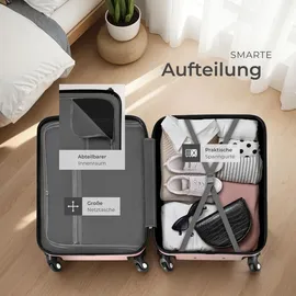 Tectake tectake® Hartschalenkoffer-Set, 4-teilig, 3 Trolleys und Beauty-Case aus robustem ABS-Kunststoff - Gold