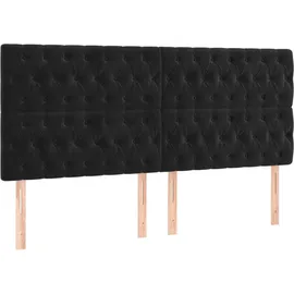 vidaXL Boxspringbett mit Matratze Schwarz 180x200 cm Samt