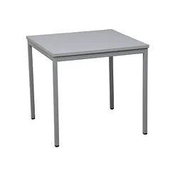 Gürkan Mehrzwecktisch grau quadratisch, Vierkantrohr grau, 80,0 x 80,0 x 75,0 cm