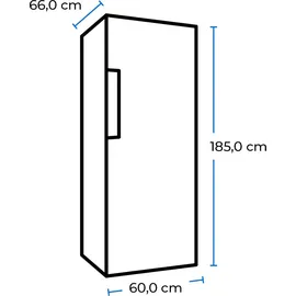 Exquisit KS360-V-HE-040E Kühlschrank (359 l, 1850 mm hoch, Inoxlook-az)