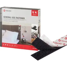 Velcro Klettband General Use Fastener 25m Hakenband+Flauschband 20mm Schwarz