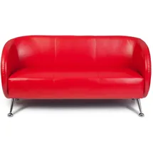 HJH Office Lounge Sofa ST. LUCIA Kunstleder 3-Sitzer rot