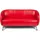 HJH Office Lounge Sofa ST. LUCIA Kunstleder 3-Sitzer rot