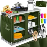 Kesser KESSER® Campingschrank, Campingküche mit Aluminiumgestell inkl.Tragetasche Kocherschrank für Camping , Campingmöbel , Outdoor