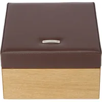 Windrose Wood Schmuckkoffer Leder 18 cm braun