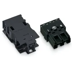 Wago 770-213/035-000 Stecker, mit Zugentlastungsgehäuse, 3-polig, schwarz 770213035000 - 25 Stück