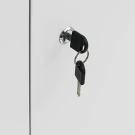 Mendler Aktenschrank HWC-O89, Stahlschrank Büroschrank, Rollen Türen Schubladen abschließbar Metall 116x90x40cm ~ weiß