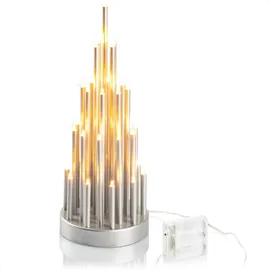 COM-FOUR com-four® LED Stimmungsleuchter Pyramide mit 33 warm-weißen LEDs mit Timerfunktion für Fensterbank, als Tischdeko für eine wohlige Atmosphäre