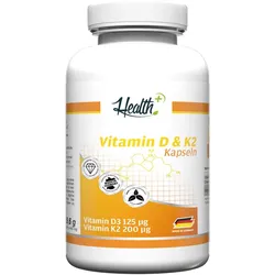 HEALTH+ Vitamin D3 & K2, 90 Kapseln 40g