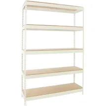 Proregal Schwerlastregal GIANT WOOD YETI FIVE HxBxT 250x120x45cm | Fachlast 400kg | Weiß