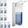 Relaxdays 10 x Eurospender, 1000 ml, Desinfektionsmittel, Seife, Ellenbogen-hebel, Wandbefestigung, Hygienespender, Silber