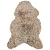 KUHFELL online & NOMAD Fellteppich Echtes großes Lammfell Schaffell Teppich in Weiß Schwarz Blau Braun, Atmungsaktiv, Temperaturausgleichend, Antibakteriell braun 100 cm