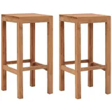 vidaXL Barhocker 2 Stk. Massivholz Teak