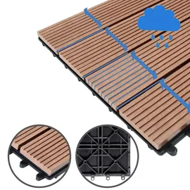 CASARIA WPC Fliesen 66er-Set Mosaik Terrakotta