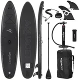 aquaget SUP Board Set 350 x 81 x 15 cm Schwarz