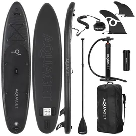 aquaget SUP Board Set 350 x 81 x 15 cm Schwarz