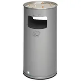 Proregal Klassischer Kombiascher rund HxBxT 70 x 32 x 32 cm Verzinkter Stahl Silber