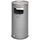 Proregal Klassischer Kombiascher rund HxBxT 70 x 32 x 32 cm Verzinkter Stahl Silber