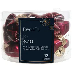 12 GlasSTERNE 4cm Christbaumschmuck Weihnachtskugeln Figuren bordeaux weinrot