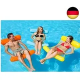 Beachware aufblasbare Pool Wasserhängematte [GELB] Luftmatratze mit Netz -