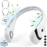 Tragbarer Nackenventilator, 5000mah Akku, 3 Geschwindigkeitsstufen Einstellbarer Wind, 360° Rundum-luftstrom, Usb-betrieben, Faltbar, Klingenlos, Wiederaufladbarer Nackenventilator.
