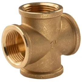 Tradecom Messing Gewinde-Fitting Kreuzstück 1' IG (DN25)