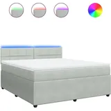 vidaXL Boxspringbett 180 x 200 cm Hellgrau