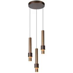 Lucide 24402/15/96 MARGARY hängende Deckenleuchte LED 3x4W | 1300lm | 2700K - Messing