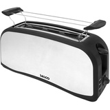 Salco Langschlitz-Toaster MT-1000, automatische Endabschaltung, Stopptaste, Aufwärmtaste, Krümelschublade, Auftaufunktion, elektronisch regulierbarer Bräunungsrad, Brötchenaufsatz