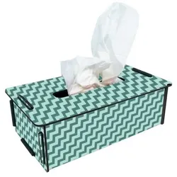 Tissue-Box blau mit geometrischem Muster Taschentuchspender