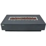 ELEMENTI Hampton Gas-feuertisch aus Glasfaserbeton 142x35x35 Cm Dunkelgrau