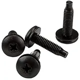 Startech 50er-Pack 10-32 19mm Rackschrauben Set für 19 und 10 Zoll Serverracks, Netzwerkschränke und Gehäuse, Schwarz, TAA