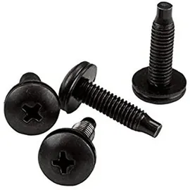 Startech 50er-Pack 10-32 19mm Rackschrauben Set für 19 und 10 Zoll Serverracks, Netzwerkschränke und Gehäuse, Schwarz, TAA