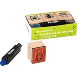 Heyda Stempel-Set Monster 8 x 4,5 x 2,5 cm Holz 3 St.