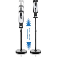 Desinfektionsständer höhenverstellbar inkl. Sensor - Desinfektions-Spender mit Nebeldüse für Flüssigmittel | berührungslose Handdesinfektion mit Sensor | Rundständer |SCHWARZ