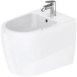 Duravit Collection One Standbidet, 1 Hahnloch, Überlauf, Hahnlochbank, weiß mit HygieneGlaze