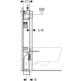 Geberit Kombifix Basic mit Delta UP-Spülkasten 12cm