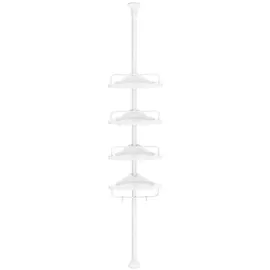 Songmics Teleskop-Duschregal Kunststoff/Metall 25,0 x 35,0 x 85,0 cm weiß
