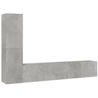 VidaXL 4-tlg. TV-Schrank-Set Betongrau Holzwerkstoff