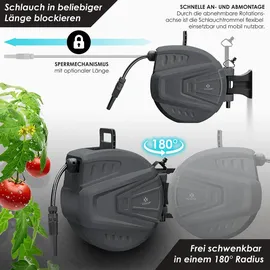 Kesser Schlauchtrommel 30 m drehbar/frostsicher/Orange