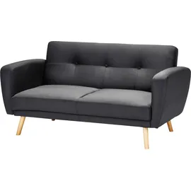 Beliani Schlafsofa Polyester 2-Sitzer Schwarz