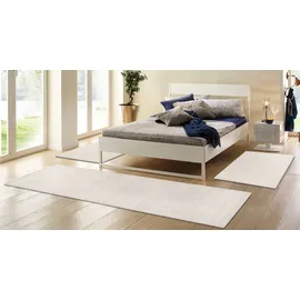 THEKO Bettumrandung »Gabbeh Uni, Handweb Teppich, meliert, reine Wolle« Höhe 14 mm 3 tlg. Bettvorleger, Uni-Farben, handgewebt, Läufer-Set, Schlafzimmer THEKO B/L (Brücke): 70 cm x 140 cm (2 Stk.) B/L (Läufer): 70 cm x 320 cm (1 Stk.)