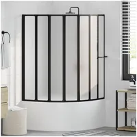 vidaXL Duschwand Schwarz 168 x 140 cm Aluminium
