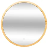 5five simply smart Unbekannt LED-Wandspiegel, Bambus, rund, Durchmesser 57 cm