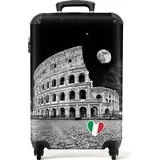 NoBoringSuitcases.com NoBoringSuitcases.com® Handgepäck Hartschalenkoffer mit TSA Schloss, Trolley, Reisekoffer, Carry on, Rollkoffer, Klein oder Mittelgroß Schwarz weiß