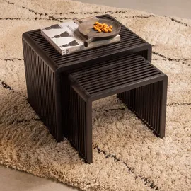 Woood Willa Schwarz Teak 40 x 40 x 43 cm