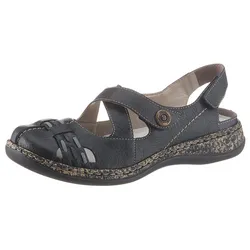 Klettschuh, Sommerschuh, Keilabsatz, Riemchensandale, mit Kontrastnähten, Gr. 41, nachtblau, , 10944265-41