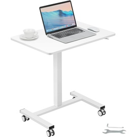 Vevor Laptoptisch Höhenverstellbar 713–1118 mm Notebooktisch Projektionstisch, Weiß Laptoptisch Rollbar 690 x 480 mm Mobiler Schreibtisch Pflegetisch Computerschreibtisch Workstation für Zuhause, Büro