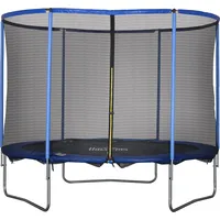 HOMCOM Trampolin mit Sicherheitsnetz 305 cm für Garten & Innenbereich, Fitnesstrampolin bis 113,6 kg, Blau Schwarz   Aosom.de